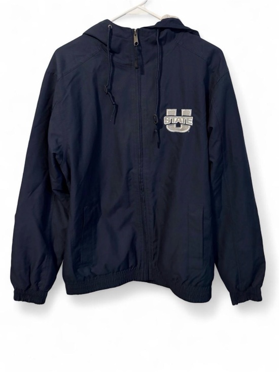 Champion Other - Champion Navy Hooded Windbreaker with Utah State Patch